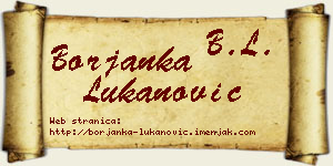 Borjanka Lukanović vizit kartica